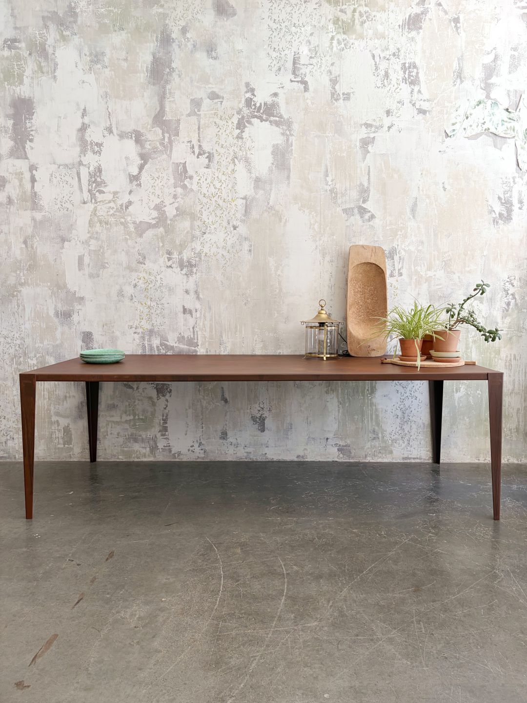 Mesa chapa acabado óxido natural